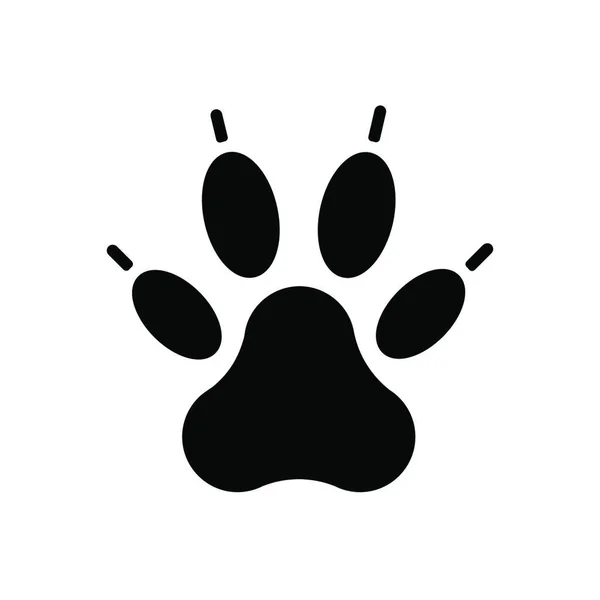 Predatory Paw Vector Glyph Icon 수의학 사이트 디자인 그래프 — 스톡 벡터