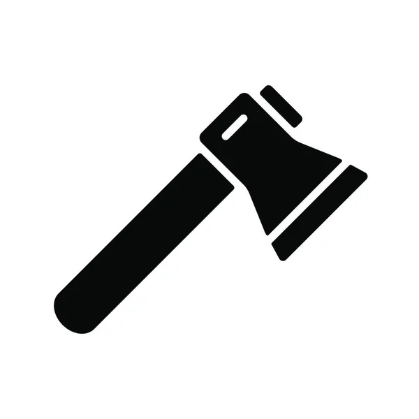 Сокира Або Гачком Векторний Гліф Значок Кемпінг Пішохідний Знак Символ — стоковий вектор