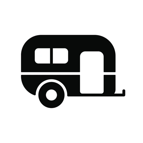 Caravan Trailer Vector Glyph Icon 표지판이야 사이트 디자인 그래프 — 스톡 벡터