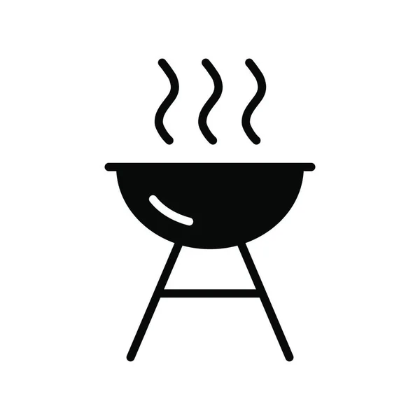 Grill Bbq Cookout Vektor Glyphen Symbol Grafiksymbol Zum Kochen Von — Stockvektor