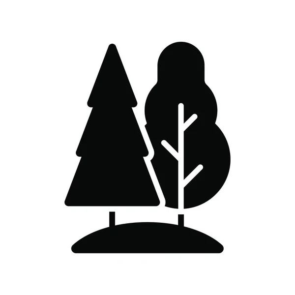 Φυλλοβόλο Και Κωνοφόρο Δάσος Διάνυσμα Ανάγλυφο Εικονίδιο Σημάδι Φύσης Σύμβολο — Διανυσματικό Αρχείο