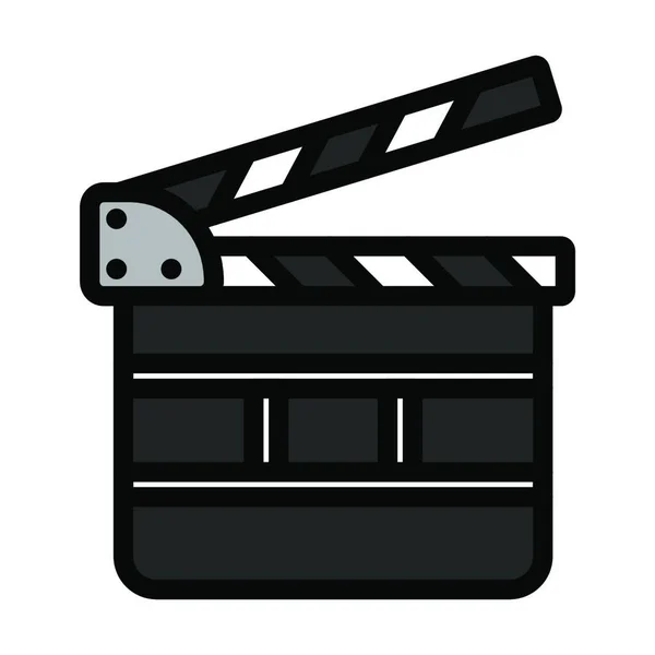 Film Clapper Board Icona Vettoriale Illustrazione Design — Vettoriale Stock