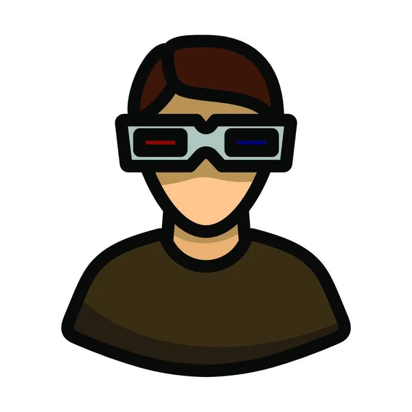 Icono Gafas Ilustración Plana Iconos Vectoriales Realidad Virtual Para Web — Archivo Imágenes Vectoriales