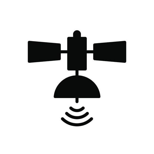 Satellitvektor Glyf Ikon Navigeringsskylt Diagram Symbol För Resor Och Turism — Stock vektor