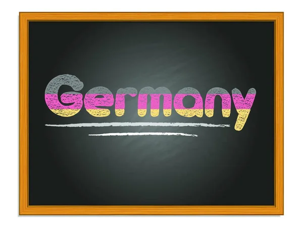 Germany Country Name Flag Color Chalk Lettering Black Chalkboard — Stock Vector