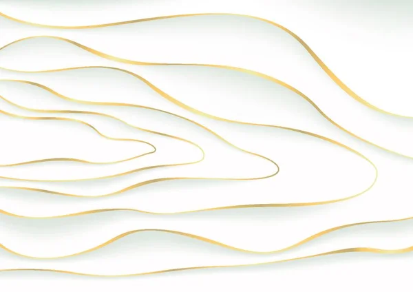 ホワイト ラグジュアリー ペーパー カットの背景とゴールデン エッジ 抽象画とレイヤーと3Dシャドウ エフェクト ベクトル グラフィック — ストックベクタ