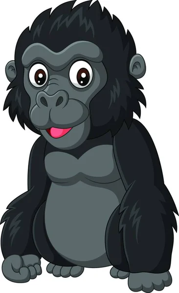 Cartoon Baby Gorilla Auf Weißem Hintergrund — Stockvektor