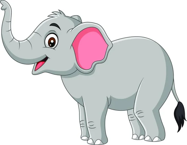 Elefante Dibujos Animados Aislado Sobre Fondo Blanco — Vector de stock