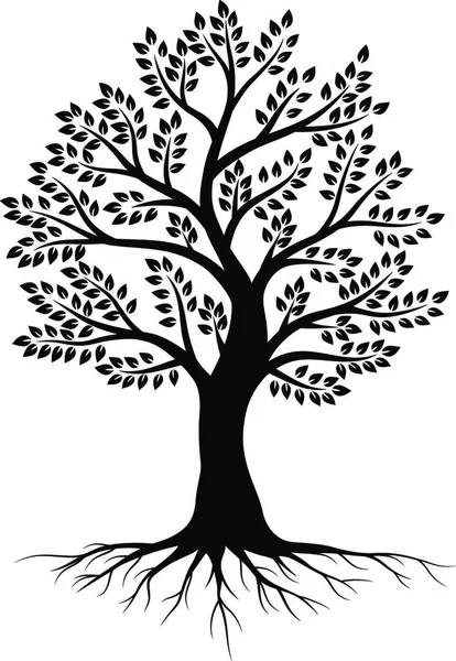 Beyaz Arkaplanda Ağaç Silueti — Stok Vektör