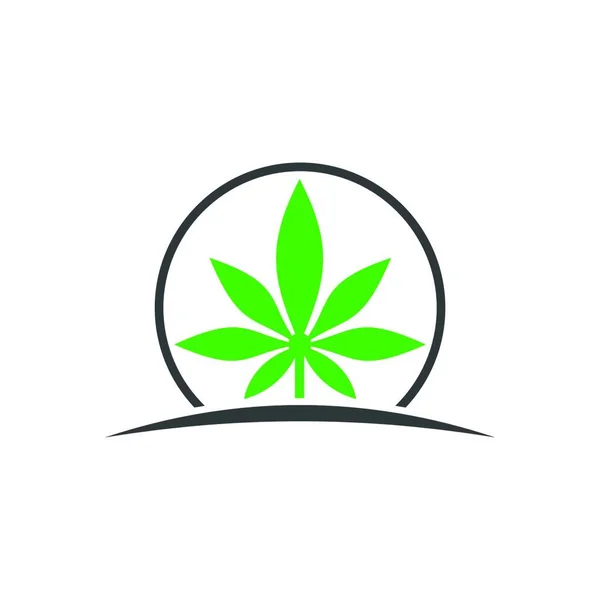 Marijuanablad Medicinsk Cannabis Hampaolja Cannabis Eller Marijuanablad Logo — Stock vektor