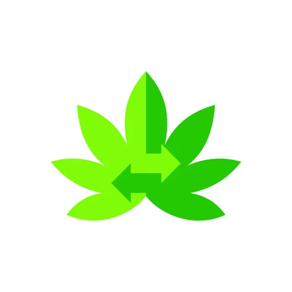 Marihuana Blatt Medizinisches Cannabis Hanföl Cannabis Oder Marihuana Blatt Logo — Stockvektor