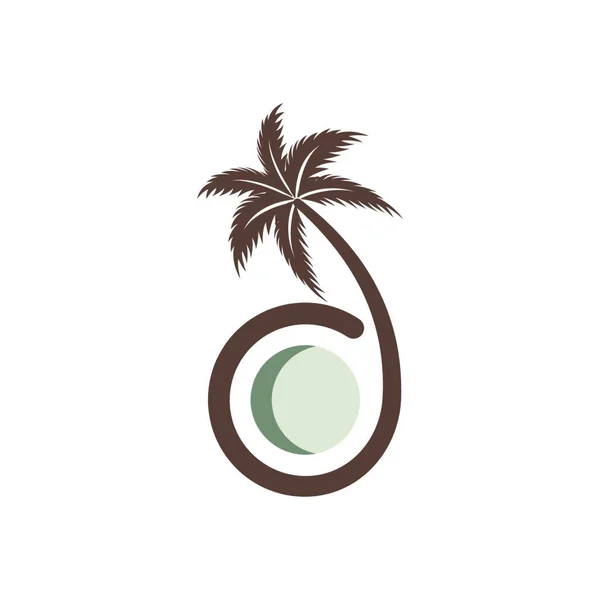 Дизайн Логотипа Кокосового Дерева Эмблема Натурального Продукта Кокосового Масла — стоковый вектор