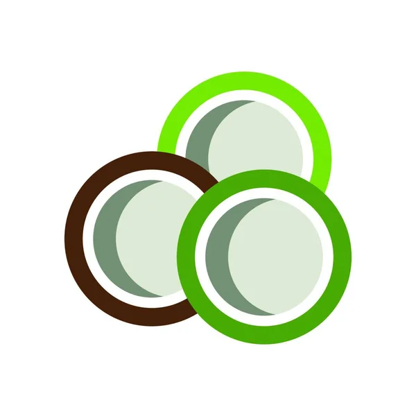 Kokosnoot Boom Logo Ontwerp Nature Product Kokosolie Embleem — Stockvector