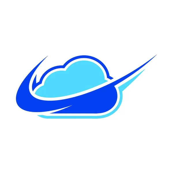 Облачный Шаблон Логотипа Сервер Данных Векторная Иконка Логотипа Облака — стоковый вектор