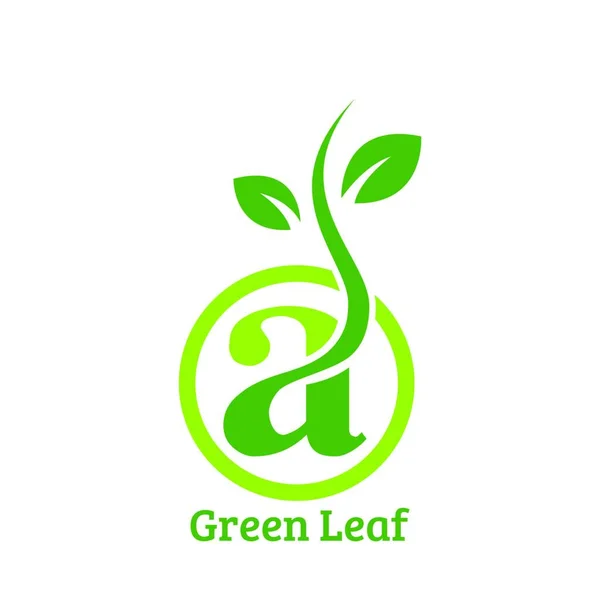 Green Power Energy Logo Design Element Foglie Icona Vettore Creativo — Vettoriale Stock
