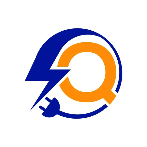 Modello Logo Elettricità Simbolo Del Segno Del Bullone Illuminazione Power — Vettoriale Stock