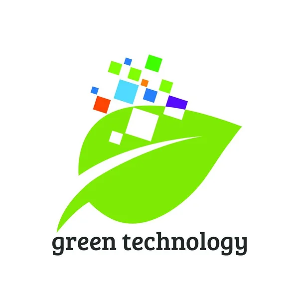 Tecnología Naturaleza Logo Creative Leaf Technology Logo Design Template Leaf — Archivo Imágenes Vectoriales
