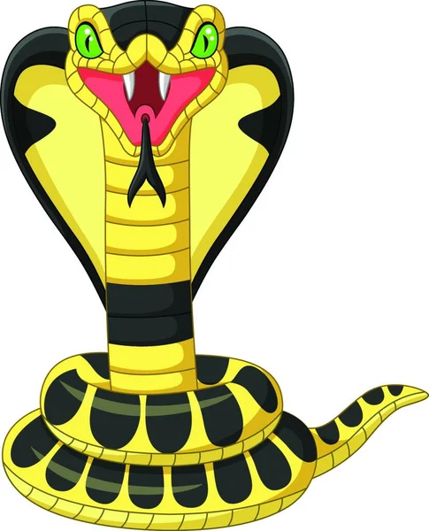 Dibujos Animados Rey Cobra Serpiente Mascota — Archivo Imágenes Vectoriales