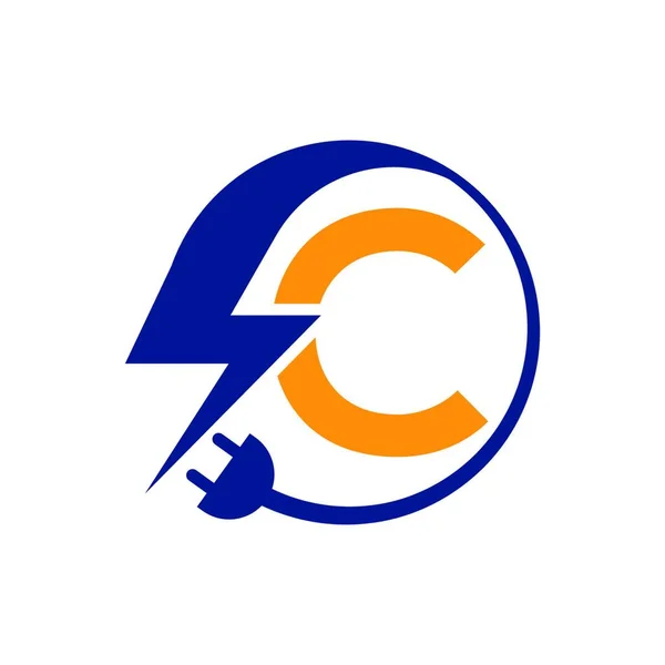 Eletricidade Modelo Logotipo Símbolo Sinal Parafuso Iluminação Power Energy Logo — Vetor de Stock