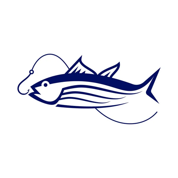 釣りロゴテンプレート釣りロゴアイコンユニークな釣り関連のロゴシンプルな思い出に残るベクトル編集可能 — ストックベクタ
