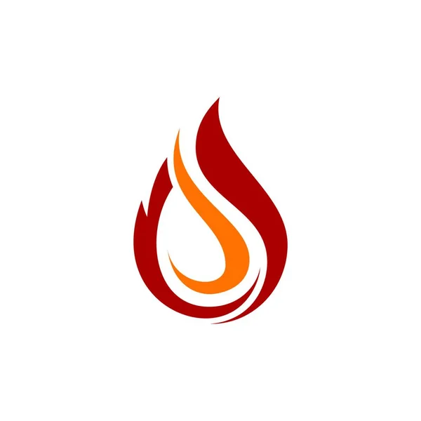 Tűz Láng Logó Sablon Vektor Ikon — Stock Vector