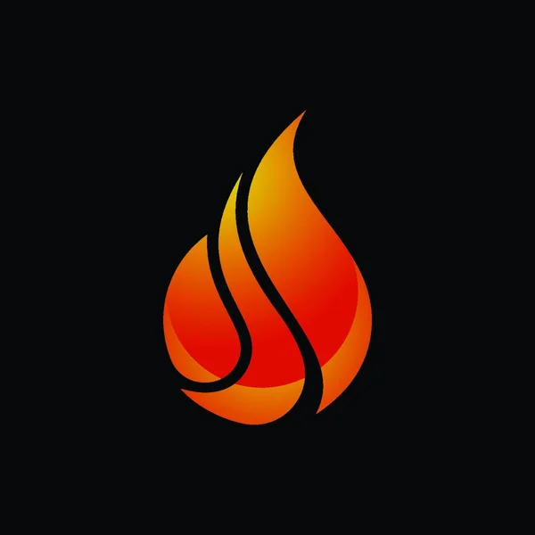 Fiamma Fuoco Logo Icona Vettoriale Modello — Vettoriale Stock