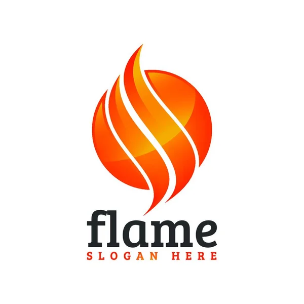 Icône Vectorielle Modèle Logo Flamme Feu — Image vectorielle