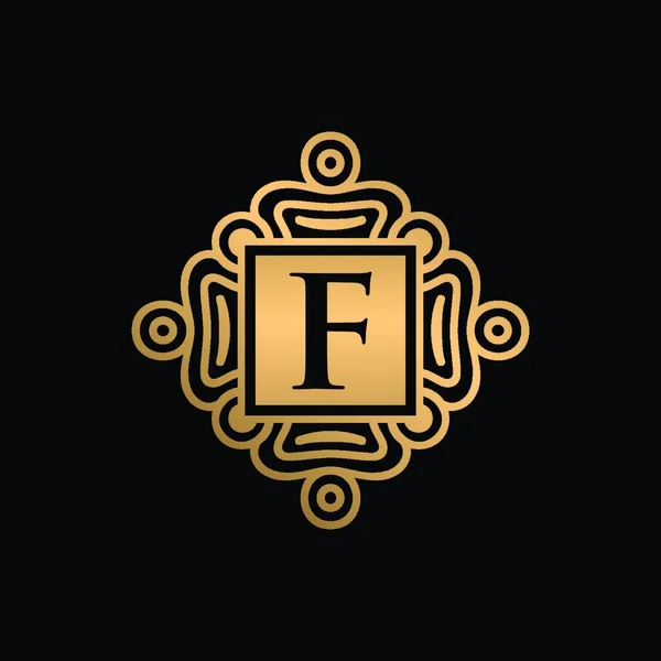 Goldschmuck Mit Anfangsbuchstaben Logo Design Luxus Ornament Monogramm Logo — Stockvektor