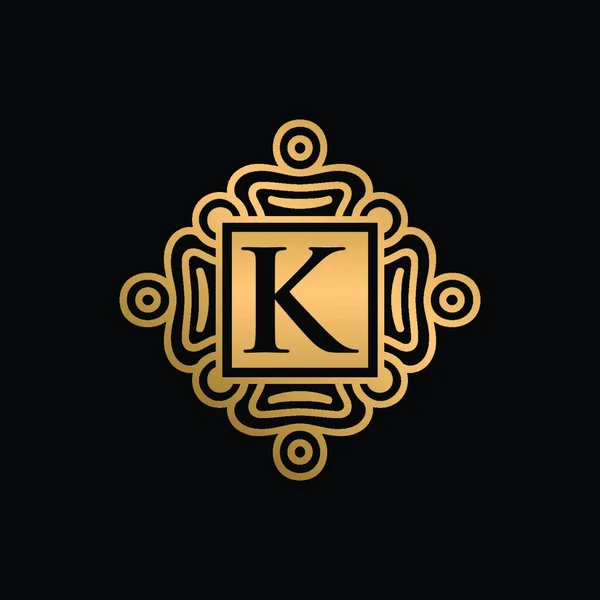 Ornamento Ouro Com Projeto Inicial Logotipo Carta Logotipo Monograma Ornamento — Vetor de Stock