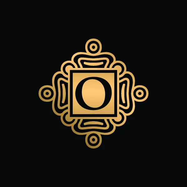 Ornament Aur Logo Literei Inițiale Logo Monogramei Ornamentului Lux — Vector de stoc