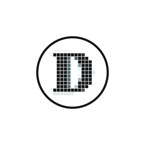 Abstract Modern Pixel Initial Letter Logo Designs Vector Template Text —  Vetores de Stock