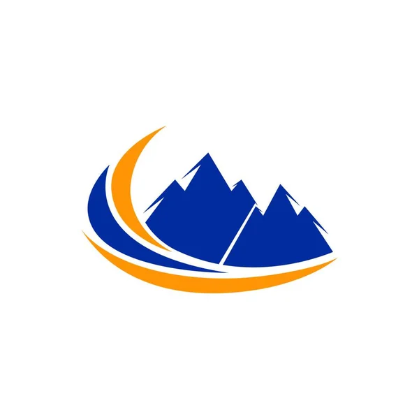 Vektor Berg Och Utomhus Äventyr Logotyp Mountain Logo Mall — Stock vektor