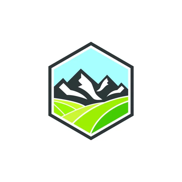 Vektor Berg Und Outdoor Abenteuer Logo Mountain Logo Template — Stockvektor