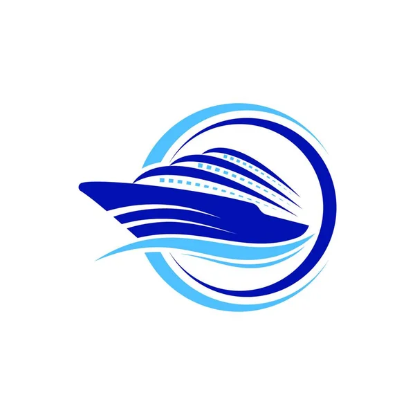 Корабель Logo Круїз Або Корабель Logo Логотип Boat — стоковий вектор