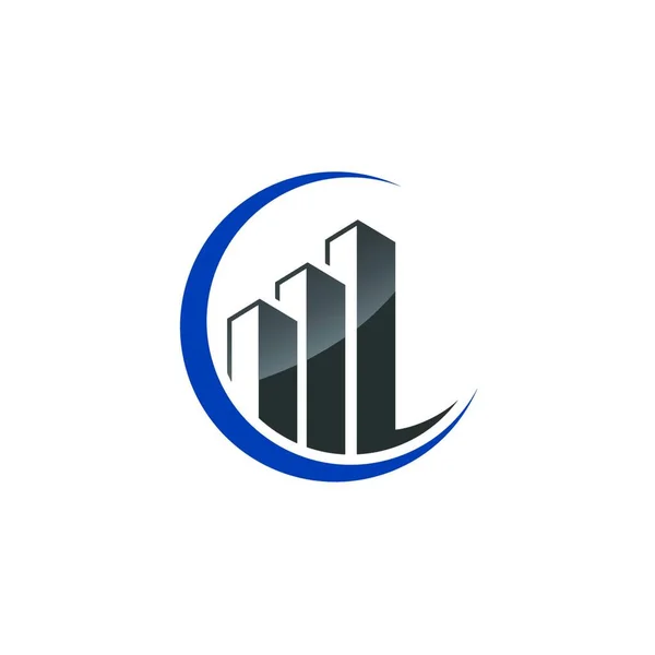 Шаблон Векторного Логотипа Недвижимости Дизайн Логотипа Здания Логотип Объекта Недвижимости — стоковый вектор