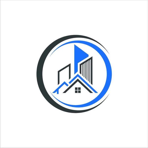 Modelo Logotipo Vetor Imobiliário Design Logotipo Construção Logotipo Para Uma —  Vetores de Stock