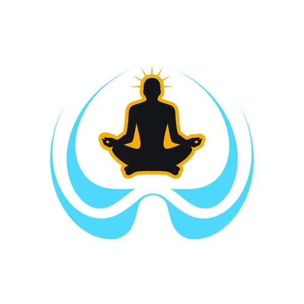 Plantilla Logotipo Yoga Diseño Logotipo Yoga Stock Meditación Humana Flor — Archivo Imágenes Vectoriales