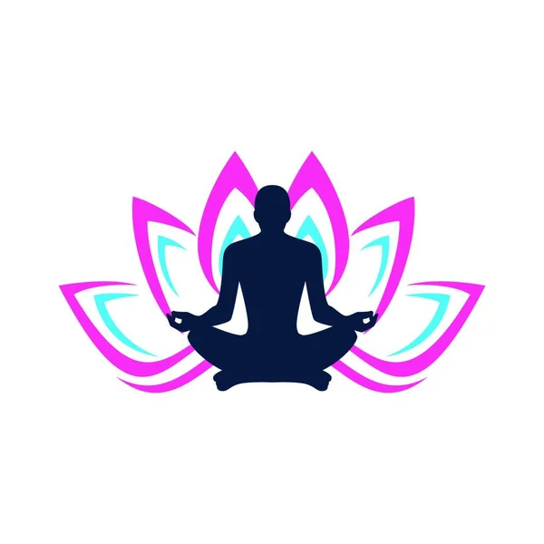 Modèle Logo Yoga Modèle Logo Yoga Stock Méditation Humaine Illustration — Image vectorielle