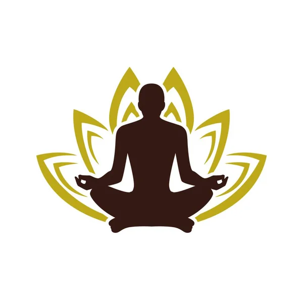 Plantilla Logotipo Yoga Diseño Logotipo Yoga Stock Meditación Humana Flor — Archivo Imágenes Vectoriales