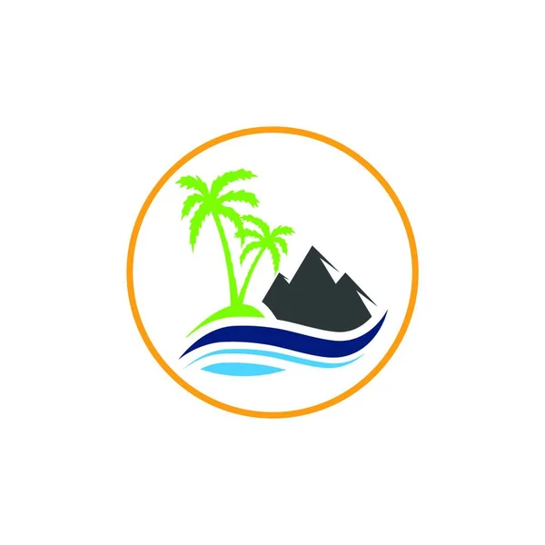 Διάνυσμα Βουνό Και Υπαίθρια Περιπέτειες Λογότυπο Mountain Logo Πρότυπο — Διανυσματικό Αρχείο