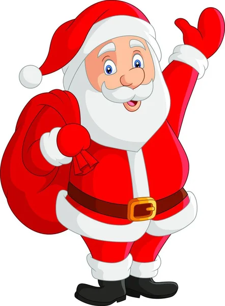 Cartoon Santa Claus Portant Sac — Image vectorielle