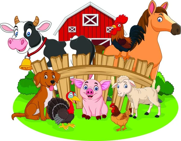 Çiftlik Hayvanları Koleksiyonu Çizgi Film — Stok Vektör