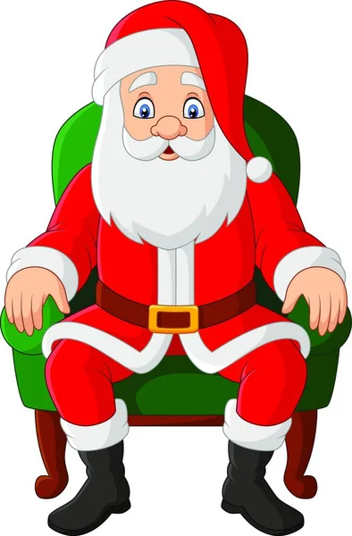 Мультфільм Санта Клаус Сидить Кріслі — стоковий вектор