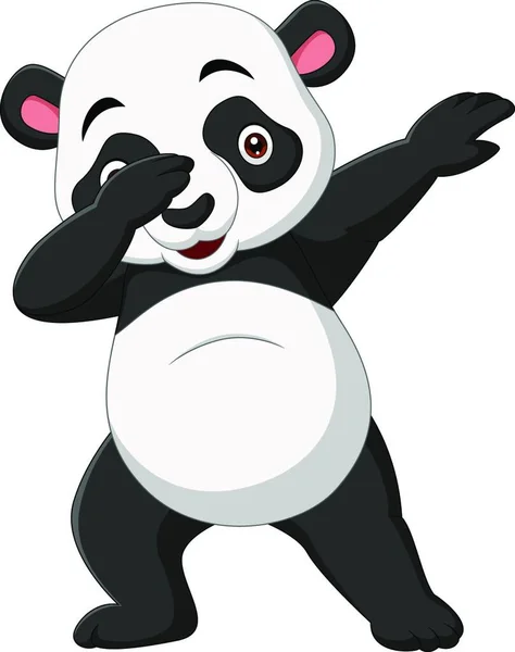 Cute Kreskówki Panda Dabbing Pozować — Wektor stockowy