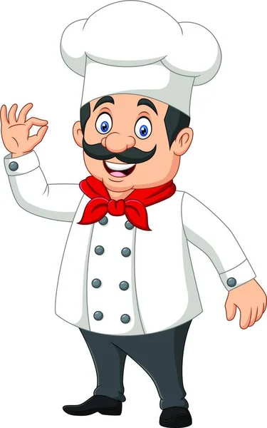 Cartoon Happy Chef Sign — Stock Vector