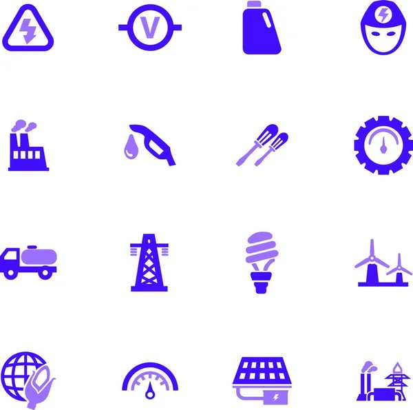 Conjunto Iconos Energía Alternativa — Vector de stock