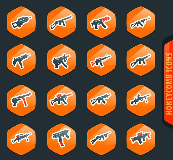 Conjunto Armas Iconos — Vector de stock