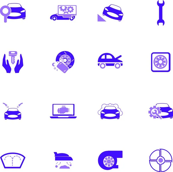 Conjunto Iconos Servicio Coche Estilo Simple Auto Vector Símbolo Stock — Archivo Imágenes Vectoriales