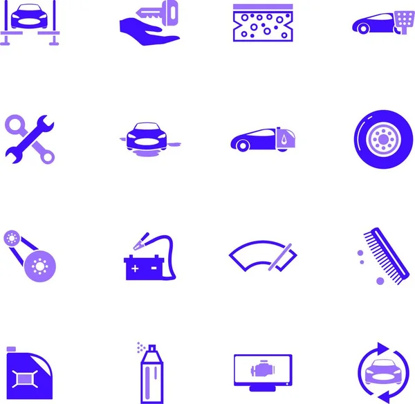 Car Repair Icons Set Simple Style Auto Tools Vector Icon — Stock Vector