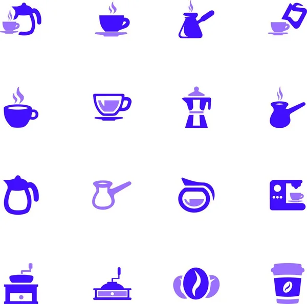 Conjunto Iconos Ilustración Simple Iconos Vectores Taza Café Para Web — Archivo Imágenes Vectoriales